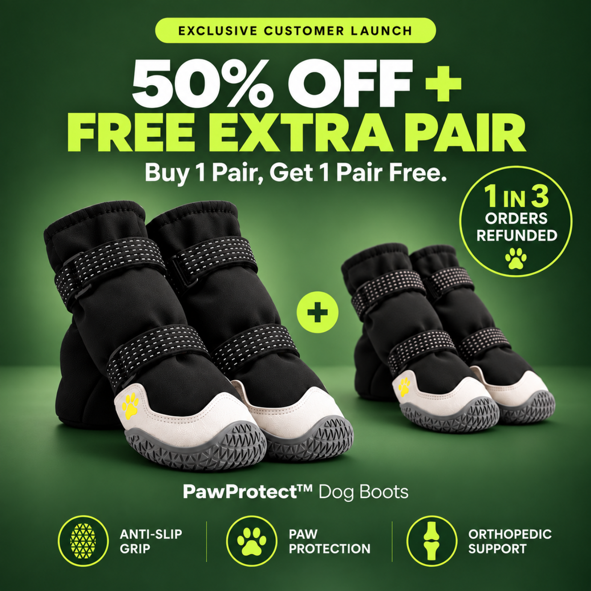 Pawwie PawProtect™ Protective & Orthopedic Dog Boots — 4-pack